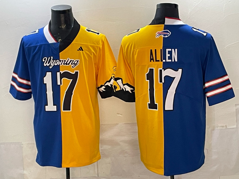 Josh Allen #17 Buffalo Bills Royal Yellow Game Player Jersey - JerseysFreak