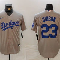Men's Los Angeles Dodgers Kirk Gibson #23 Gray Replica Player Jersey1