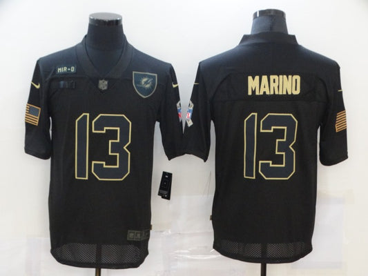 Men's Miami Dolphins #13 Dan Marino Black Game Player Jersey1