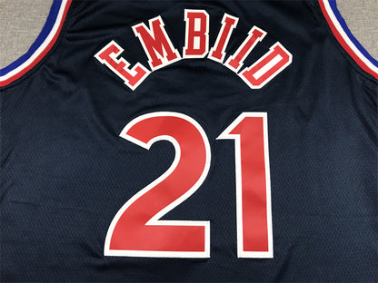 Men's Philadelphia 76ers Joel Embiid Navy 2021/22 Swingman Jersey1 - City Edition