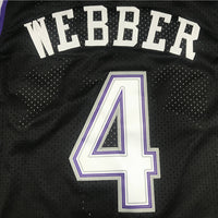 Men's Sacramento Kings Chris Webber Black Hardwood Classics Swingman Jersey1