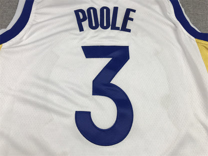 Men's Golden State Warriors Jordan Poole #3 White 2022/23 Swingman Jersey1 - Association Edition