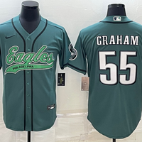 Men's Philadelphia Eagles Brandon Graham #55 Midnight Green Game Jersey1 Joint Edition