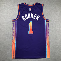 Men's Phoenix Suns Devin Booker #1 Purple 2023/24 Swingman Jersey1 - City Edition