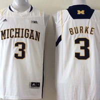 Men's Michigan Wolverines Trey Burke #3 White Team Replica Basketball Jersey