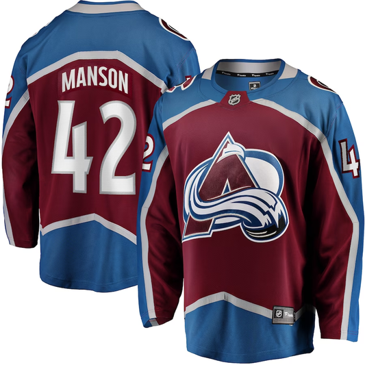 Men's Colorado Avalanche Josh Manson #42 Burgundy Home Breakaway Player Jersey1