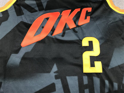 Men's Oklahoma City Thunder Shai Gilgeous-Alexander #2 Black 2023/24 Swingman Jersey1 - City Edition