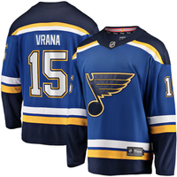 Men's St. Louis Blues Jakub Vrana #15 Blue Home Breakaway Jersey1
