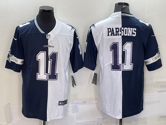 Men's Dallas Cowboys Micah Parsons #11 Navy/White Game Jersey1