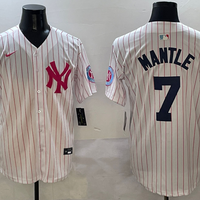 Men's New York Yankees Mickey Mantle #7 White Team Player Jersey