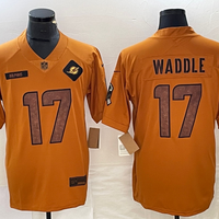 Men's Miami Dolphins Jaylen Waddle #17 Brown 2023 Salute To Service Limited Jersey1