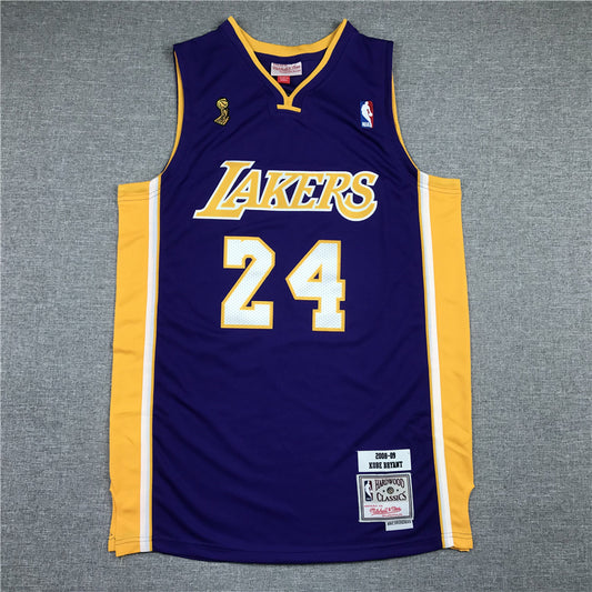 Men's Los Angeles Lakers Kobe Bryant Purple Hardwood Classics Authentic Jersey1