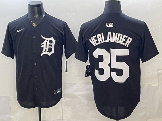 Men's Detroit Tigers Justin Verlander #35 Black Player Jersey