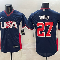 Men's USA Baseball Mike Trout #27 Navy 2026 World Baseball Classic Stadium Jersey