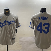 Men's Los Angeles Dodgers Anthony Banda #43 Gray Replica Player Jersey1