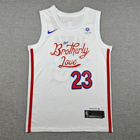 Men's Philadelphia 76ers LeBron James #23 White 2022/23 Swingman Jersey - City Edition