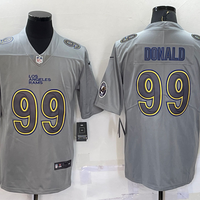 Men's Los Angeles Rams Aaron Donald #99 Gray Atmosphere Fashion Game Jersey1