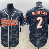 Men's Cincinnati Bengals Evan McPherson #2 Grey Camouflage Fashion Game Jersey2