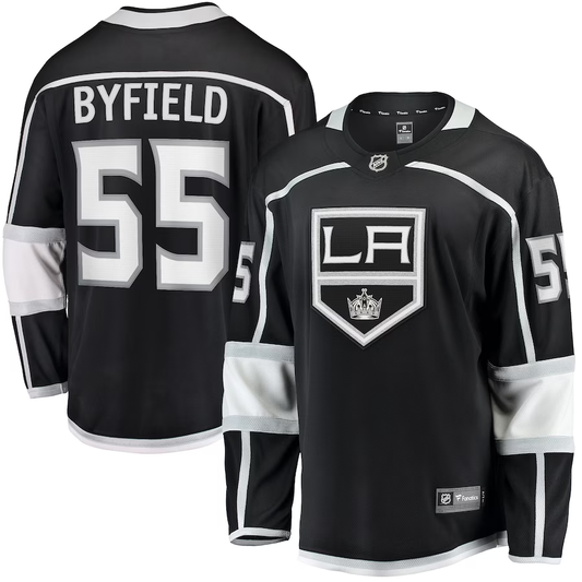Men's Los Angeles Kings Quinton Byfield #55 Black Home Team Breakaway Player Jersey1