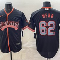 Men's San Francisco Giants Logan Webb #62 Black Alternate Stadium Jersey