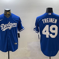 Men's Los Angeles Dodgers Blake Treinen #49 Royal Replica Player Jersey1
