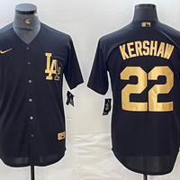 Men's Los Angeles Dodgers Clayton Kershaw #22 Black Limited Player Jersey1