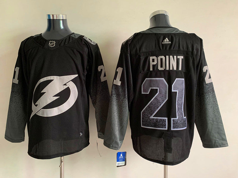 Men's Tampa Bay Lightning Brayden Point #21 Black Player Jersey1