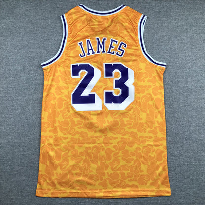 Men's Los Angeles Lakers LeBron James #23 NBA Orange Swingman Jersey1