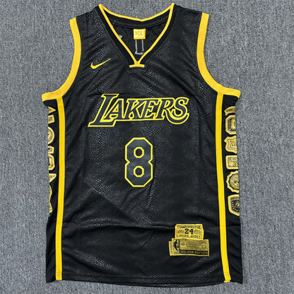 Men's Los Angeles Lakers Kobe Bryant #8-24 Black Swingman Jersey1