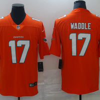 Men's Miami Dolphins Jaylen Waddle #17 Orange Game Jersey1