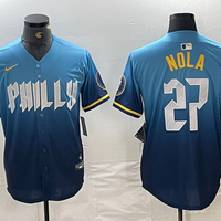 Men's Philadelphia Phillies Aaron Nola #27 Blue 2024 City Connect Limited Player Jersey1