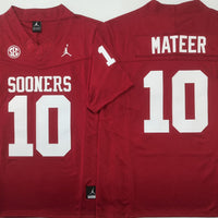Men's Oklahoma Sooners John Mateer #10 Burgundy Player Jersey