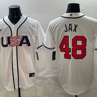 Men's USA Baseball Griffin Jax #48 White 2026 World Baseball Classic Stadium Jersey