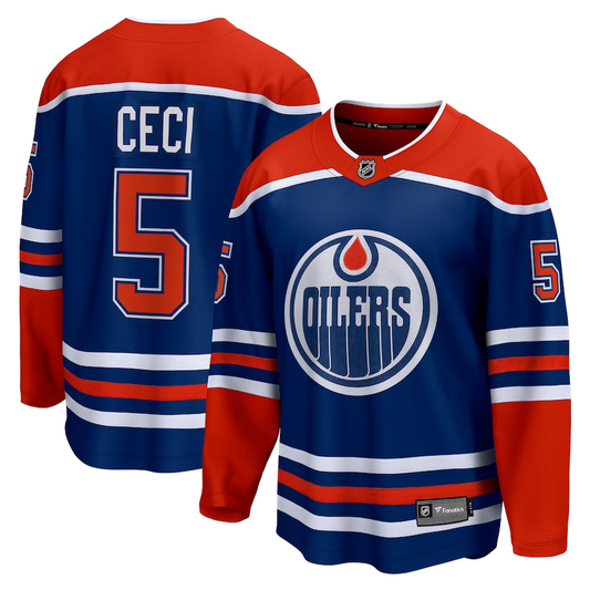Men's Edmonton Oilers Cody Ceci #5 Royal Home Breakaway Player Jersey1