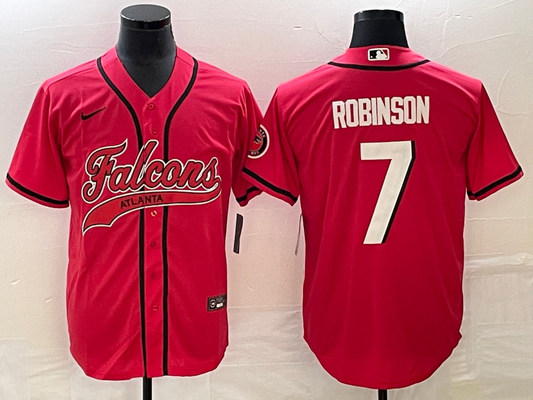 Men's Atlanta Falcons Bijan Robinson #7 Red Game Jersey1 Joint Edition