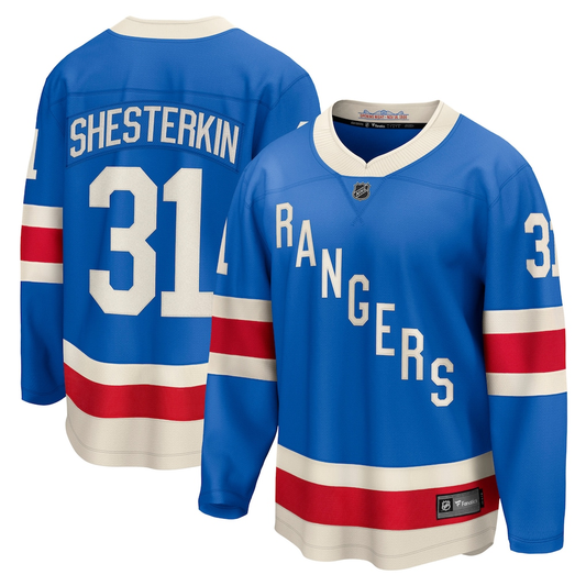 Men's New York Rangers Igor Shesterkin #31 Fanatics Blue Centennial Premium Player Jersey