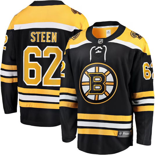 Men's Boston Bruins Oskar Steen #62 Black Player Game Jersey1