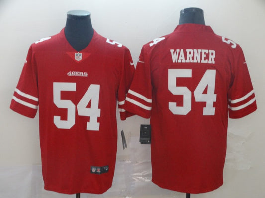 Men's San Francisco 49ers Fred Warner #54 Red Game Jersey1