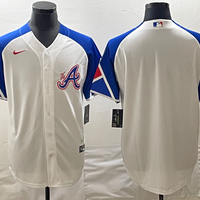 Men's Atlanta Braves White 2023 City Connect Replica Blank Jersey1