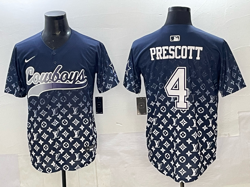 Dak Prescott #4 Dallas Cowboys Navy Team Game Player Jersey - JerseysFreak