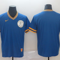 Men's Milwaukee Brewers Blue Road Cooperstown Collection Blank Jersey1