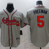 Men's Atlanta Braves Freedie Freeman #5 Gray Replica Jersey1