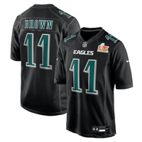 Men's Philadelphia Eagles A.J. Brown #11 Carbon Black Super Bowl LIX Fashion Game Player Jersey1