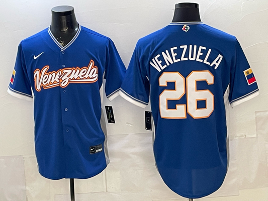 Men's Venezuela Baseball #26 Royal 2026 World Baseball Classic Stadium Jersey