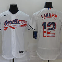 Men's Cleveland Guardians Francisco Lindor #12 White Authentic Baseball Jersey1
