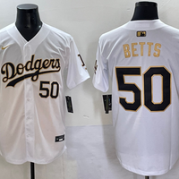 Men's Los Angeles Dodgers1 Mookie Betts White Game Player Jersey