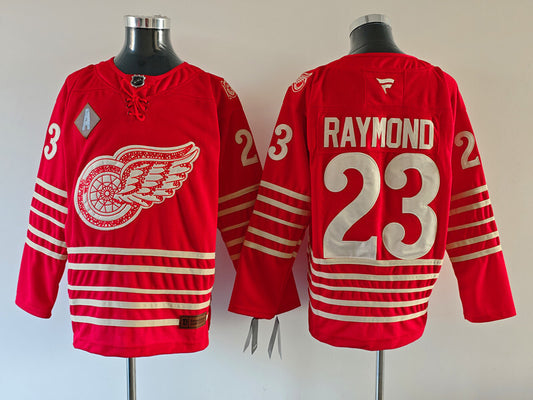 Men's Detroit Red Wings Lucas Raymond #23 Fanatics Red Player Game Jersey