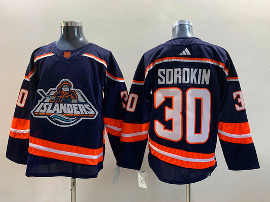 Men's New York Islanders Ilya Sorokin #30 Royal Player Jersey1