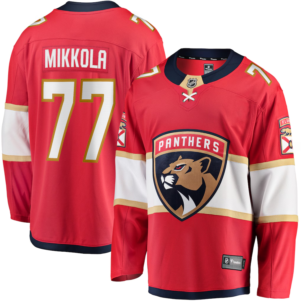 Men's Florida Panthers Niko Mikkola #77 Fanatics Red Premier Breakaway Player Jersey