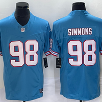 Men's Tennessee Titans Jeffery Simmons #98 Light Blue Oilers Throwback Vapor F.U.S.E. Limited Jersey1